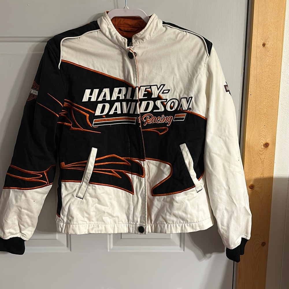 Rare Women's Harley Davidson Motorcycles Racing Screaming Eagle Jacket Size MD
